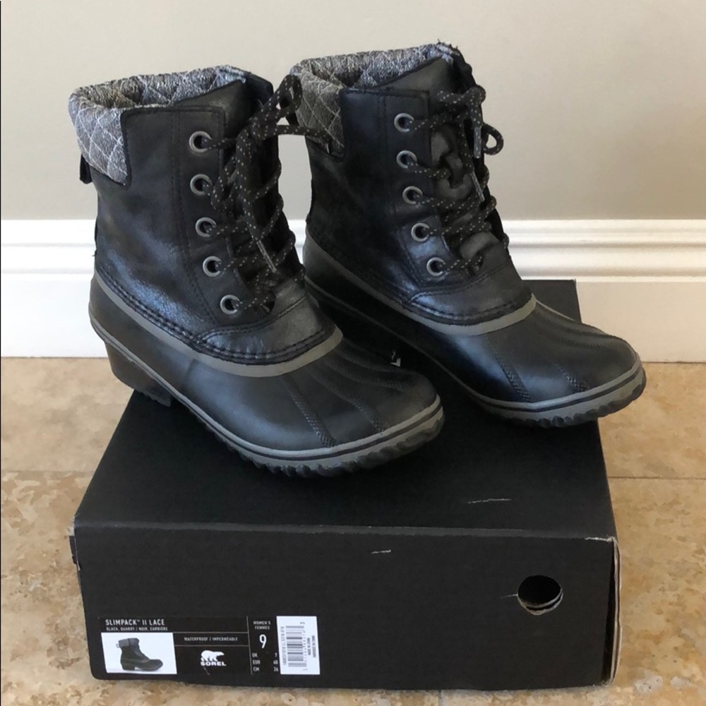 Sorel Slimpack II Lace Black, Quarry Boots
